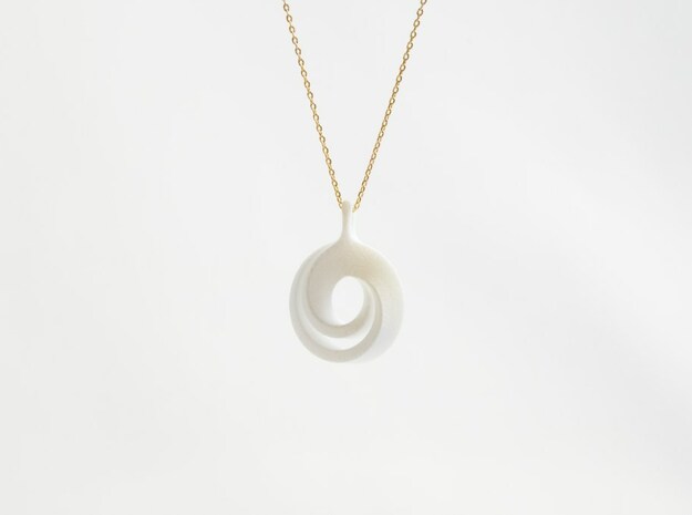 Möbius pendant in White Natural Versatile Plastic: Extra Small