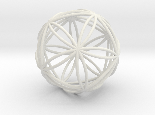 Icosasphere 1.8" in White Natural Versatile Plastic
