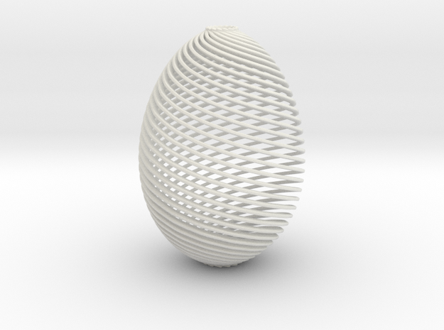 Designer Egg in White Natural Versatile Plastic
