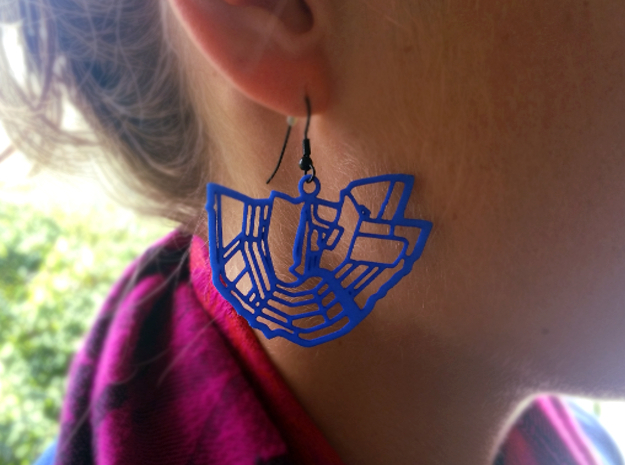 City of Amsterdam earrings in Blue Processed Versatile Plastic