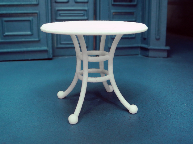 1:24 Rod Iron Table in White Natural Versatile Plastic