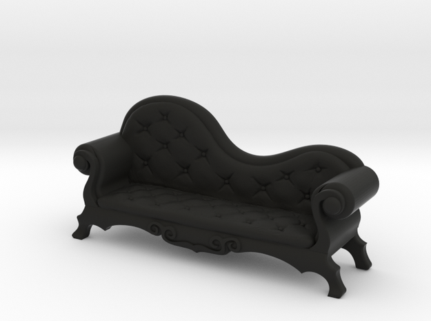 Victorian Chaise Lounge v4 in Black Natural Versatile Plastic