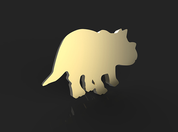 Triceratops Baby Earrings in 14k Gold Plated Brass
