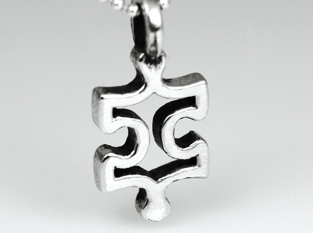 Puzzle Charm in 14k White Gold