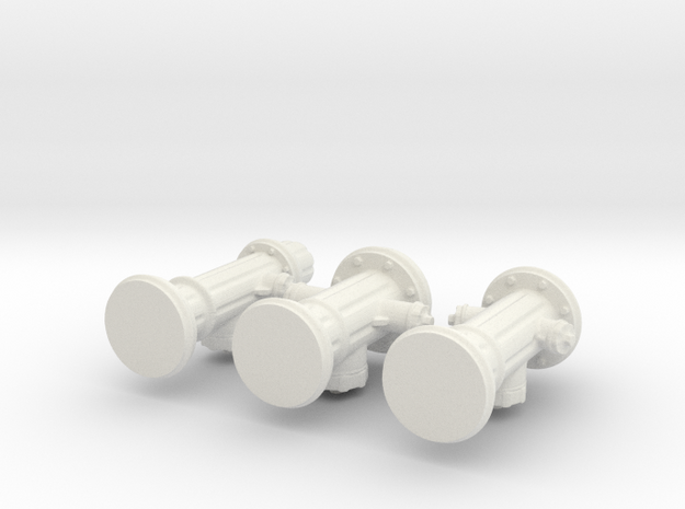 Hydrants in White Natural Versatile Plastic