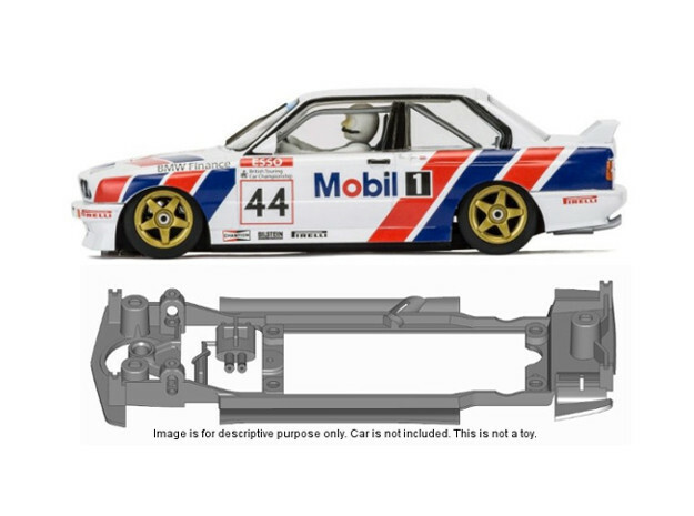 S14-ST4 Chassis for Scalextric BMW E30 SSD/STD in Black Natural Versatile Plastic