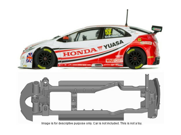 S20-ST4 Chassis for Scalextric Honda Civic SSD/STD in Black Natural Versatile Plastic