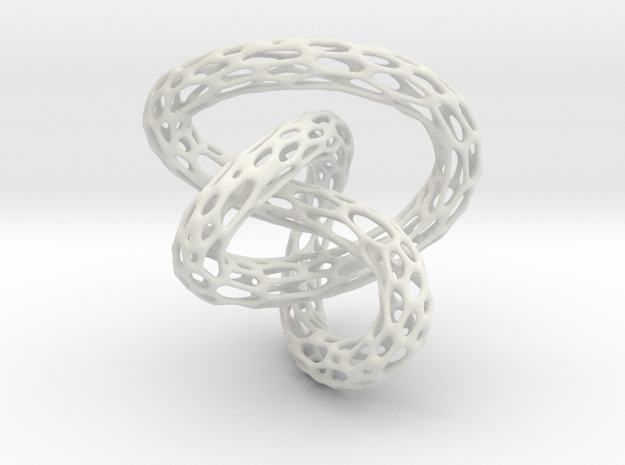Infinite Knot - Voronoi Pendant in White Natural Versatile Plastic