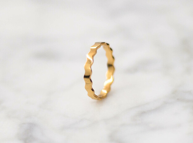 Waves v1 | 3 sizes   in 18k Gold Plated Brass: 6 / 51.5