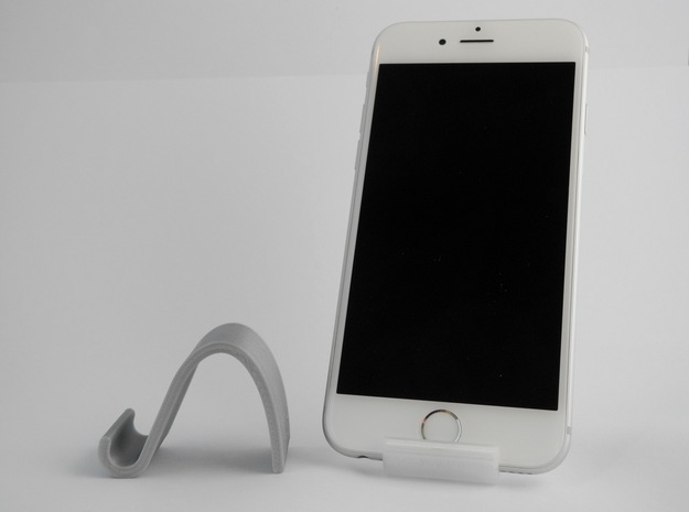 landschape & portrait phone stand 'Wave' in White Natural Versatile Plastic