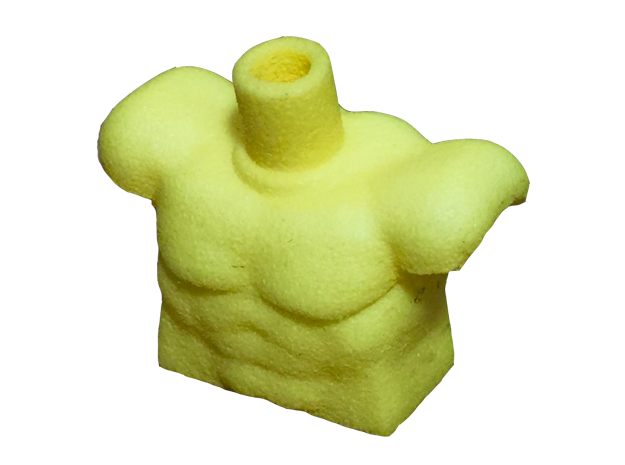 Custom Muscle Torso for Lego in Yellow Processed Versatile Plastic