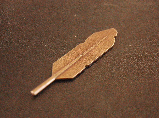 Feather in Polished Bronze Steel