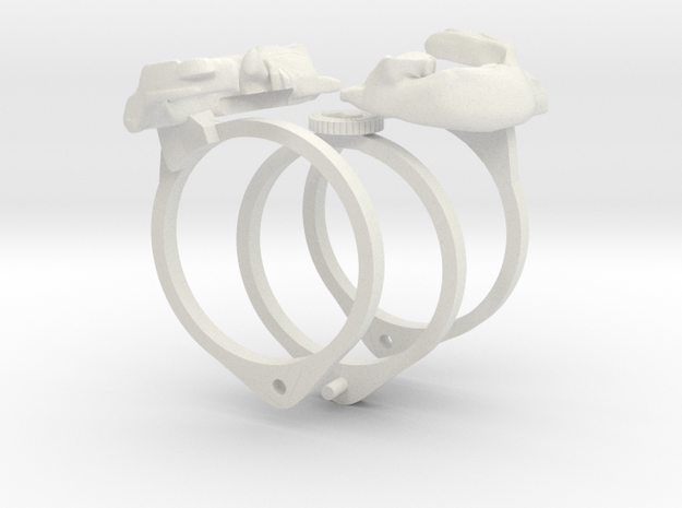 Fox Gimmal Ring in White Natural Versatile Plastic