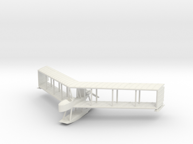 Burgess-Dunne Hydro Biplane, 1:100 Scale in White Natural Versatile Plastic