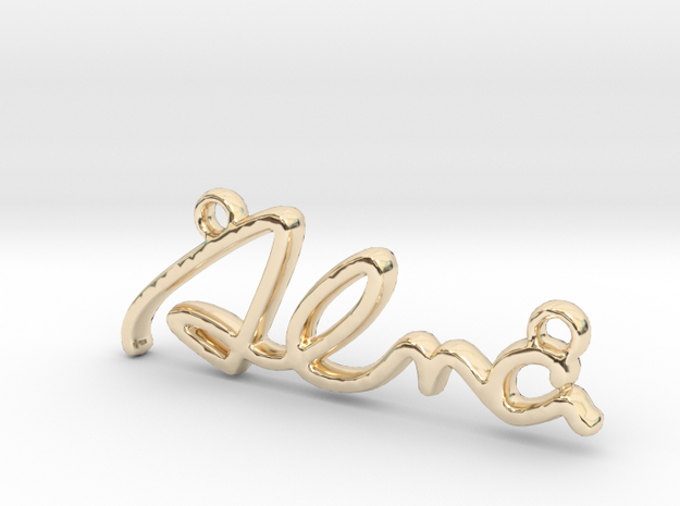 ALMA Script First Name Pendant in 14k Gold Plated Brass