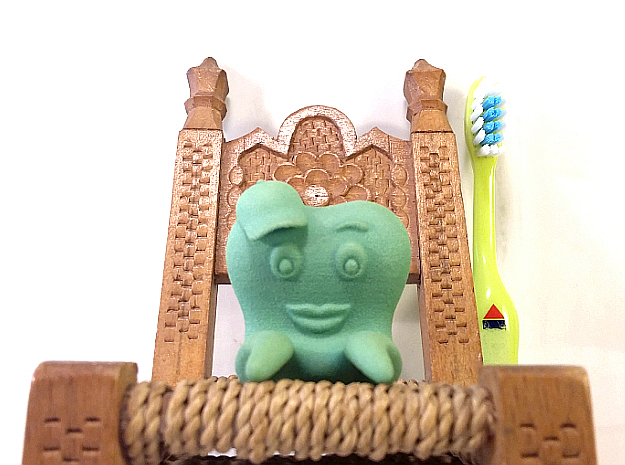 Toothbrush Holder (Boy) in Green Processed Versatile Plastic