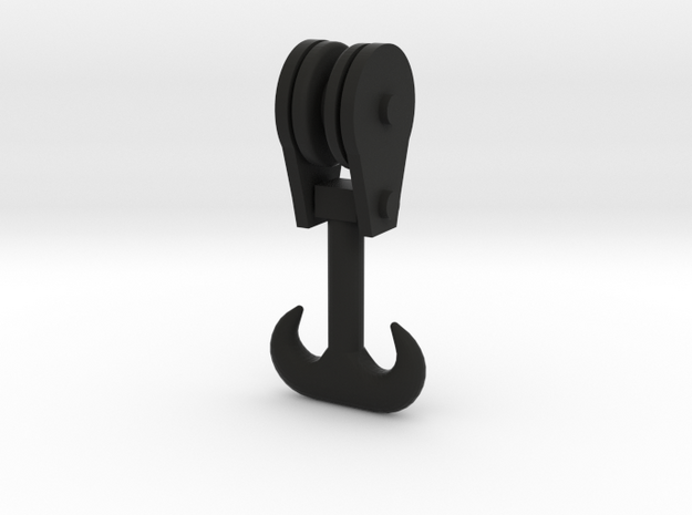 Forged Double Hook - Block - HO 87:1 Scale in Black Natural Versatile Plastic