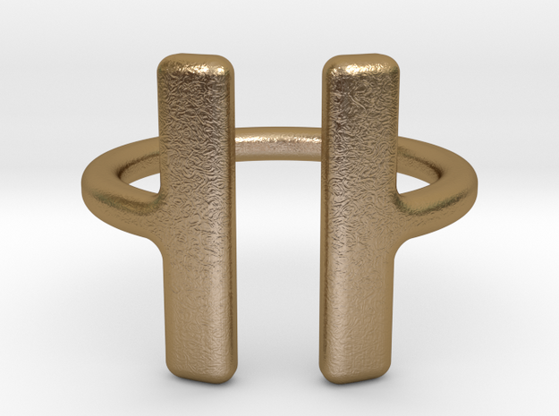 PAUSE Ring size 6 (M) in Polished Gold Steel