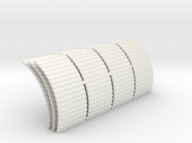 Quonset Corrugation 4ft Panels - 72:1 Scale in White Natural Versatile Plastic