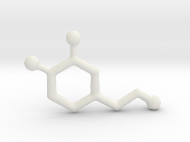 Molecules - Dopamine in White Natural Versatile Plastic