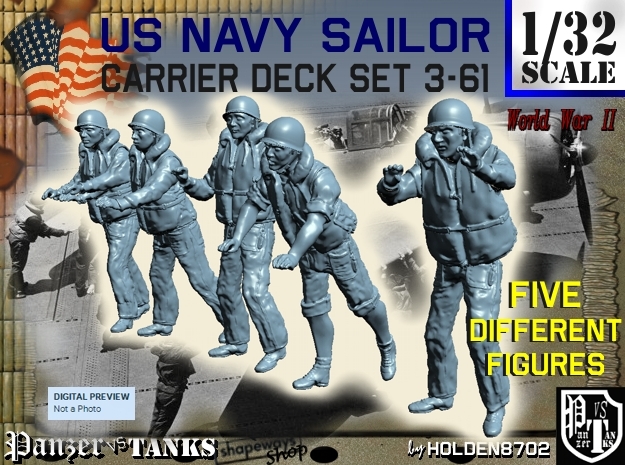 1-32 US Navy Carrier Deck Set 3-61 in Tan Fine Detail Plastic