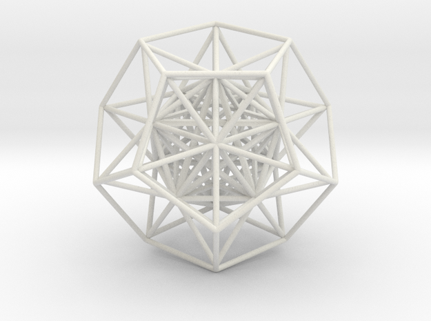 Super Dodecahedron 2.5" in White Natural Versatile Plastic