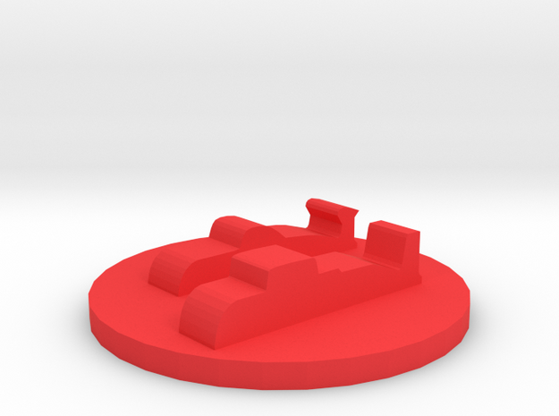 Game Piece, Red Force, Attack Sub Group in Red Processed Versatile Plastic
