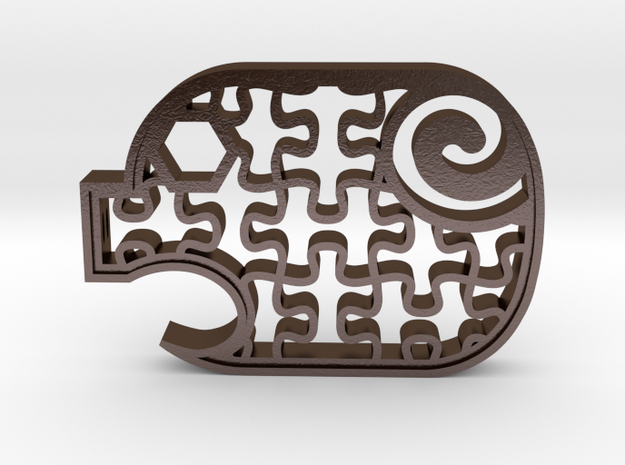 PuzzlePiggy - Autism Awareness in Polished Bronze Steel