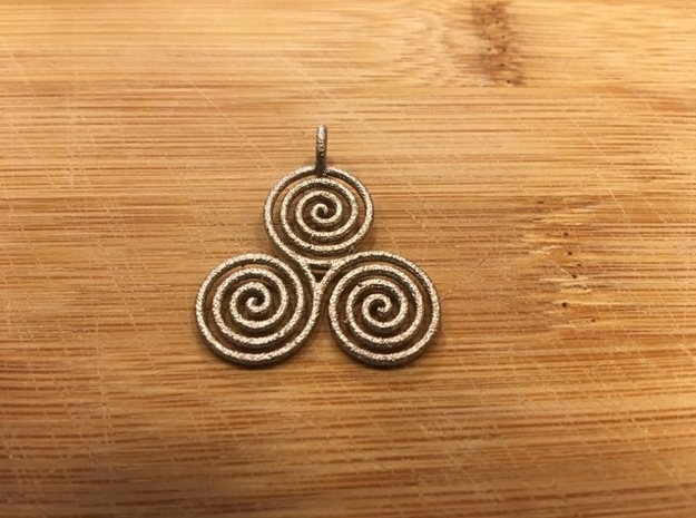 Triple Spiral Pendant in Polished Nickel Steel