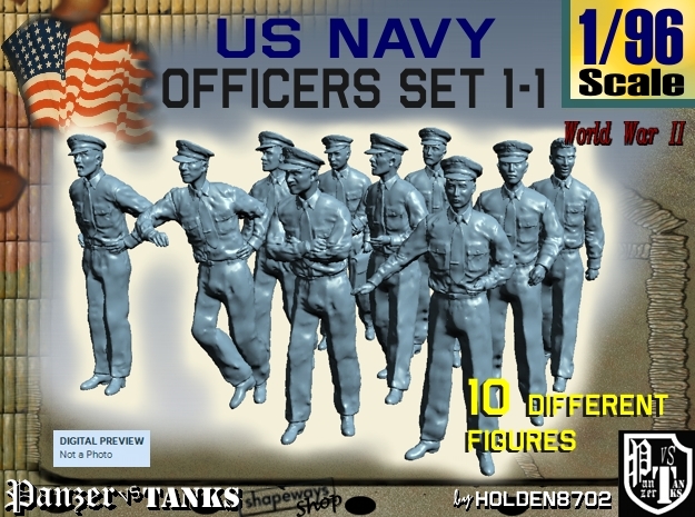 1-96 USN Officers Set1-1 in Tan Fine Detail Plastic