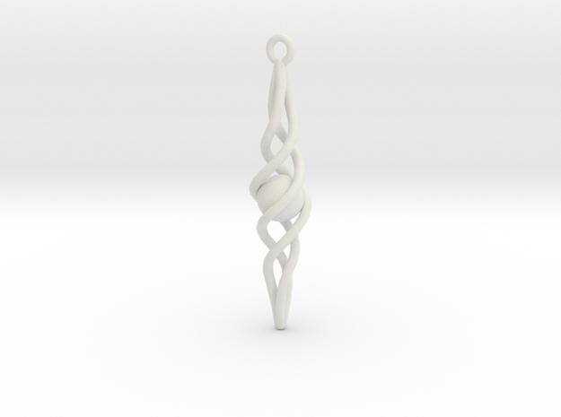 Spiral Earring in White Natural Versatile Plastic