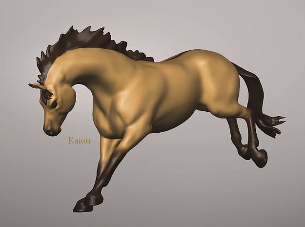 Bucking/Leaping Horse in White Natural Versatile Plastic