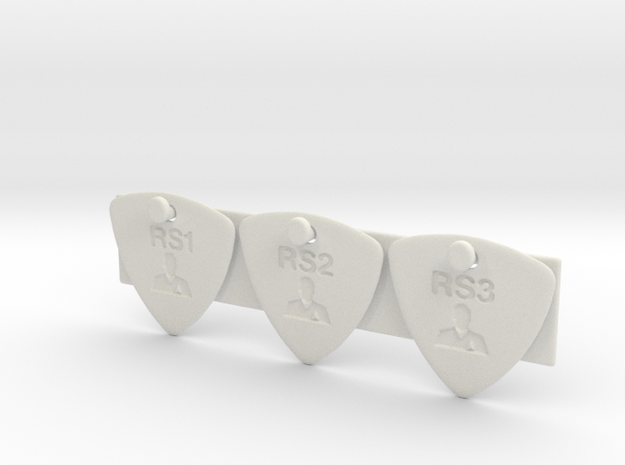 test guitar picks style 0001 1.4mm engrave 3x in White Natural Versatile Plastic