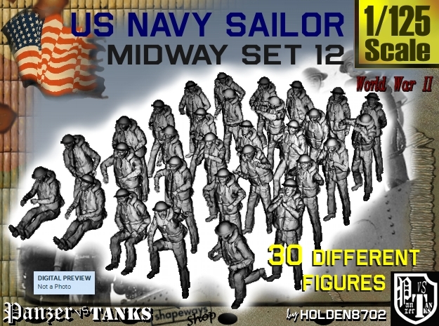 1-125 US Navy MIDWAY Set 12 in Tan Fine Detail Plastic