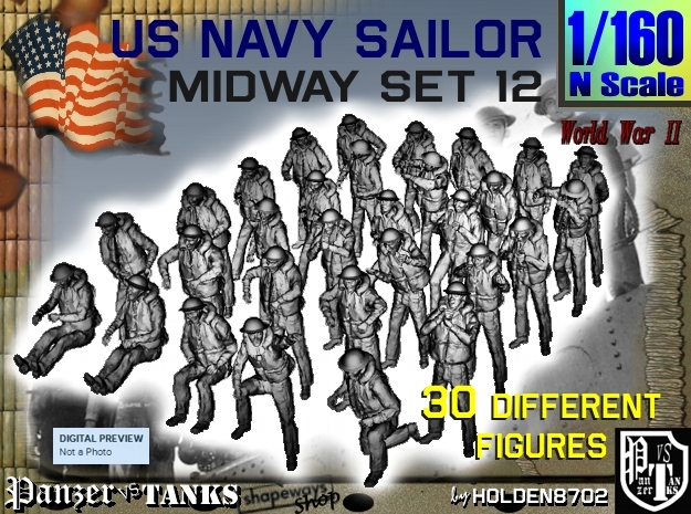 1-160 US Navy MIDWAY Set 12 in Tan Fine Detail Plastic