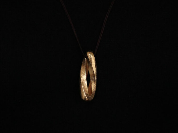 Spiral Pendant (#2414) in Polished Gold Steel