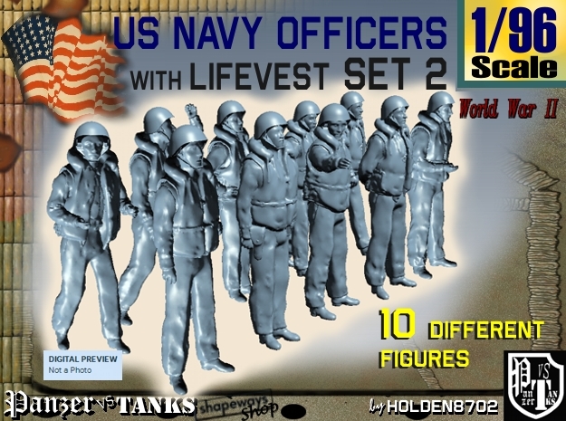 1-96 USN Officers KAPOK Set2 in Tan Fine Detail Plastic