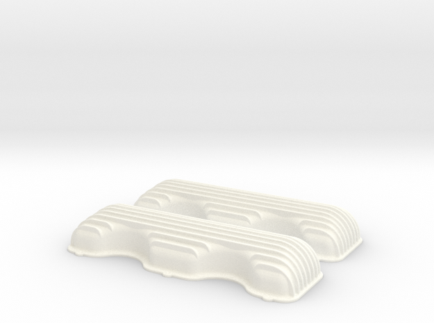 1/12 409 Finned Valve Covers File in White Processed Versatile Plastic