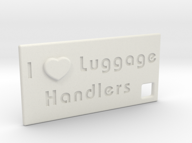 I Heart Luggage Handlers in White Natural Versatile Plastic