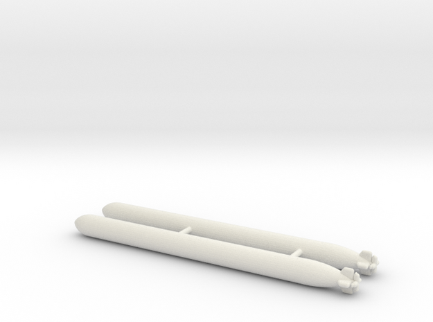 1/144 Scale Mk-15 Torpedos (2) in White Natural Versatile Plastic