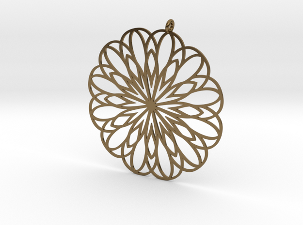 Rose Window Inspired Pendant in Polished Bronze