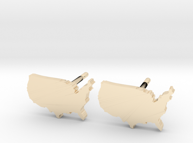 United States Earrings, post style in 14k Gold Plated Brass