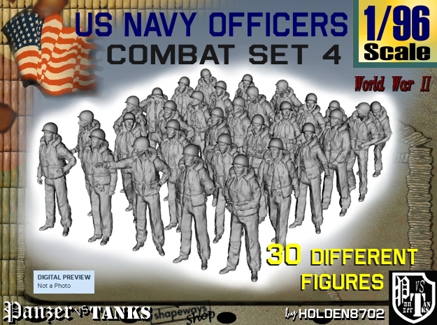 1-96 USN Officers KAPOK Set4 in Tan Fine Detail Plastic