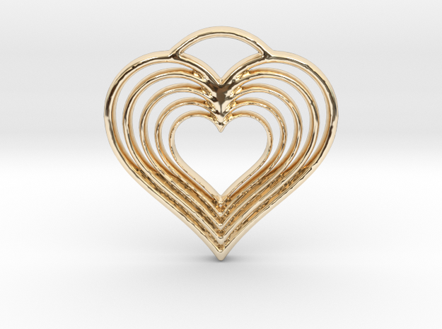 Hearts in Hearts in 14k Gold Plated Brass