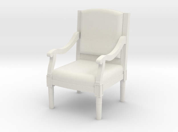 1:48 Louis XVI Armchair in White Natural Versatile Plastic