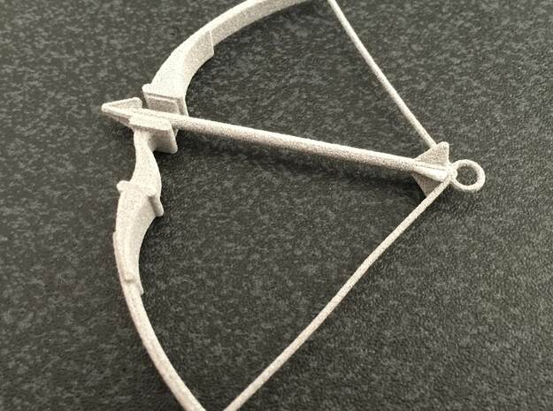 Recurve Bow Pendant in Polished Silver