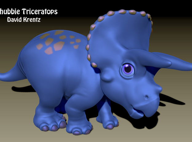 Triceratops Chubbie Krentz in Pink Processed Versatile Plastic