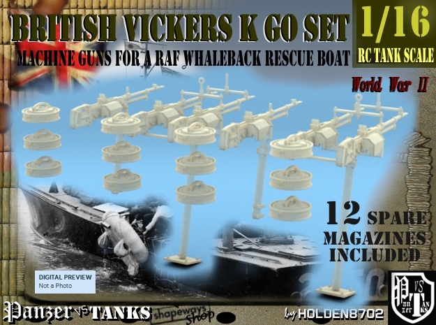 1-16 Vickers K GO Raf Whaleback SET in Tan Fine Detail Plastic