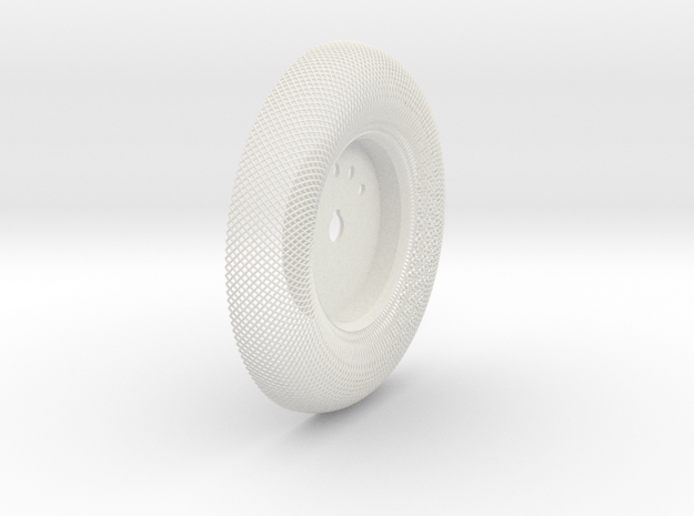 C-LRV Wheel  Inner Mesh & Hub-FR&BL in White Natural Versatile Plastic