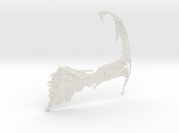 Cape Cod, MA, USA, 1:250000, 10'' in White Natural Versatile Plastic